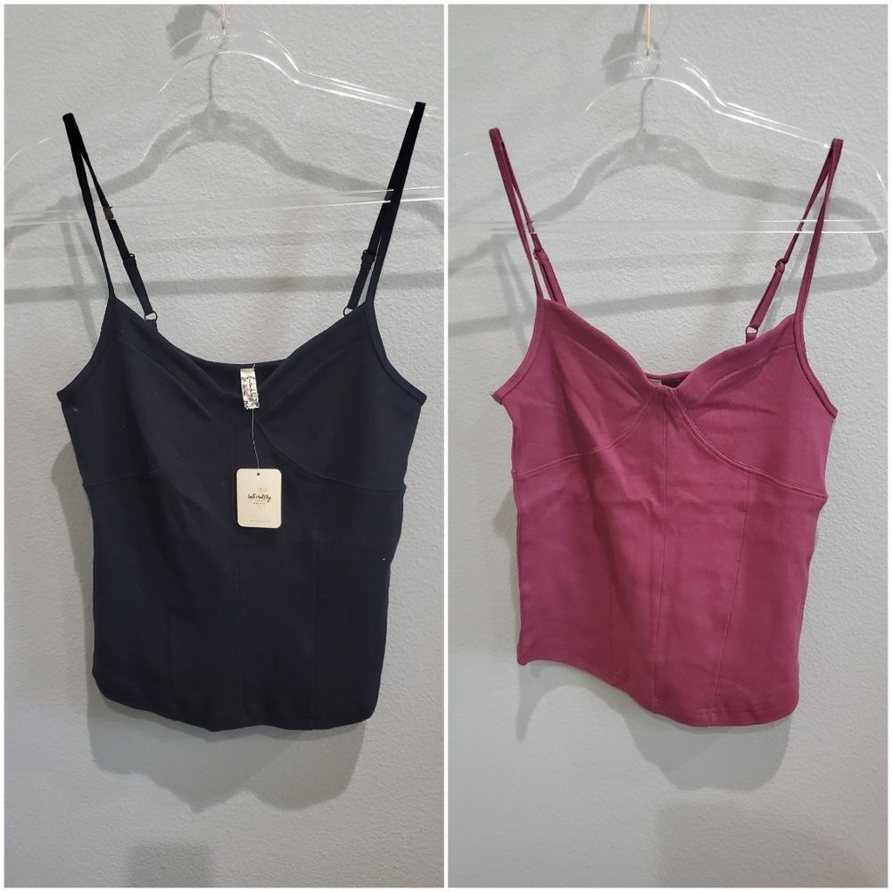 NWT Free People raspberry or black cami
